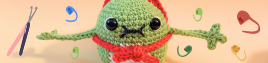 … to crochet Bingo the frog with an Amanita hat