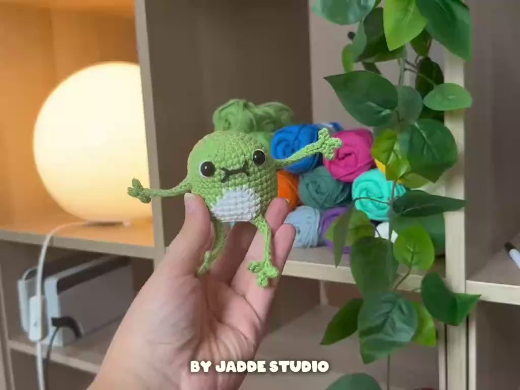 Video of Bingo the Frog crochet pattern from lucky tatoes